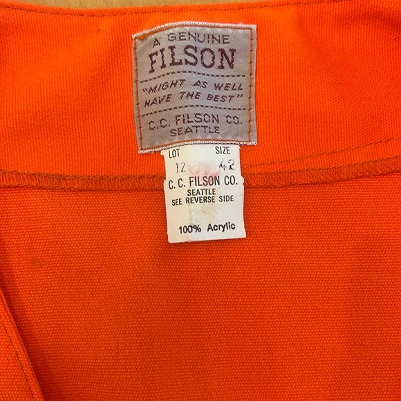 Filson orange safety hunting vest size 42 - Picture 3 of 7